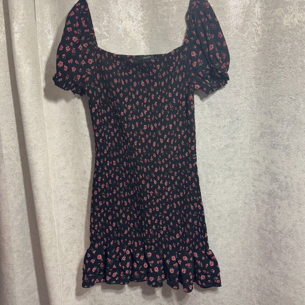 Forever 21 Black floral mini dress